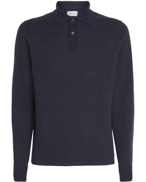Johnstons of Elgin Cashmere Tweel Polo Shirt - Blue