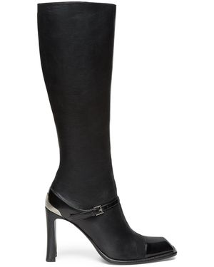 McQueen Leather Niko Knee-High Boots 95 - Black