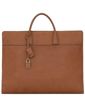 Saint Laurent Leather Sac Du Jour Briefcase - Brown