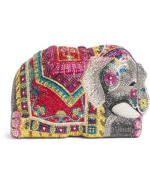 Judith Leiber Embellished Elephant Clutch Bag - Red