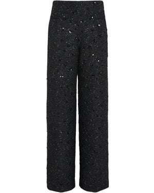 Sandro Embellished Tweed Pants - Black