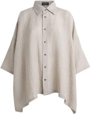 Eskandar Linen-Blend Stripe Shirt - Natural