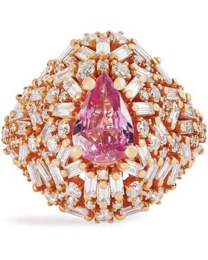 Suzanne Kalan Diamond And Sapphire One Of A Kind Ring - Pink