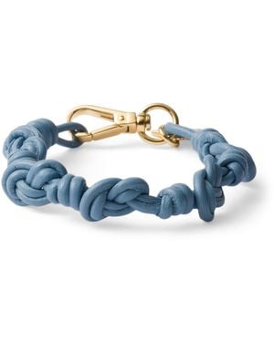 Prada Nappa Leather Knotted Bracelet - Blue