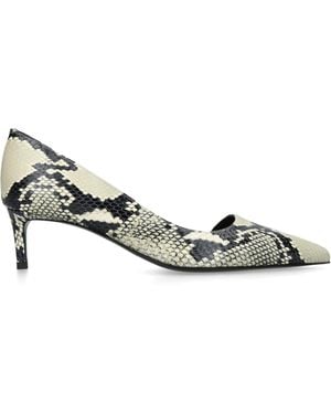 KHAITE Leather Jett D'Orsay Pumps 45 - Metallic
