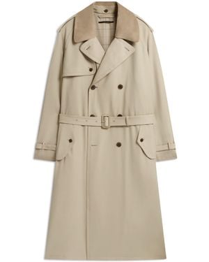 dunhill Wool Trench Coat - Natural