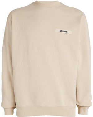 Jacquemus Organic Cotton Grosgrain Logo Sweatshirt - White