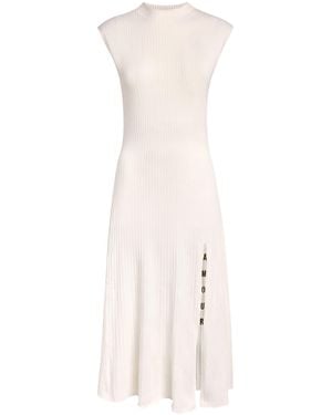 Maje Rib-Knit Midi Dress - White
