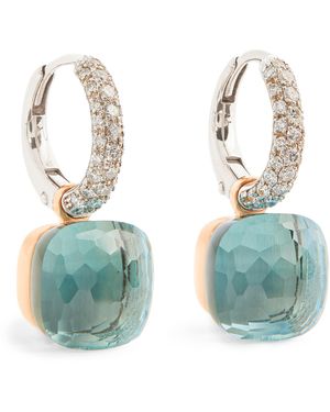 Pomellato Rose, Diamond And Topaz Nudo Earrings - Blue