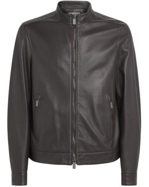 Canali Leather Jacket - Grey