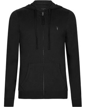 AllSaints Organic Cotton Brace Zip-Up Hoodie - Black