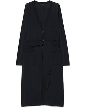 Marina Rinaldi Belted Longline Cardigan - Blue