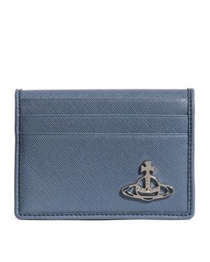 Vivienne Westwood Saffiano Leather Card Holder - Blue