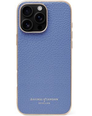 Aspinal of London Leather Iphone 16 Pro Max Case - Blue