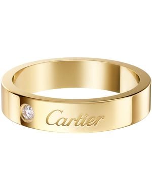 Cartier And Diamond C De Wedding Ring - Metallic