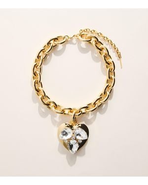 Alessandra Rich Heart Pendant Necklace - Metallic