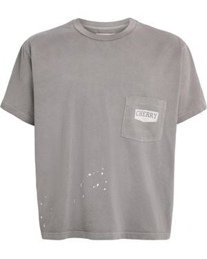 CHERRY LA Cotton Chevron Pocket T-Shirt - Gray