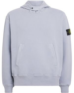 Stone Island Organic Cotton Compass Hoodie - Blue
