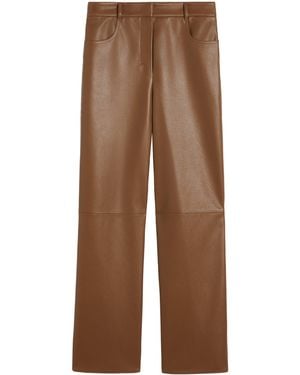Max Mara Faux Leather Wide-Leg Trousers - Brown