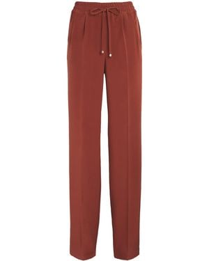 Kiton Stretch-Silk Pleated Pants - Red