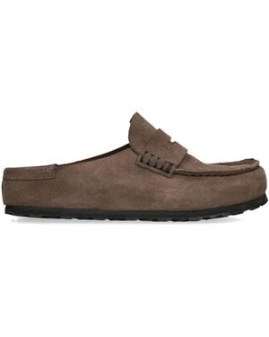 Birkenstock Suede Naples Wrapped Slip-On Shoes - Brown