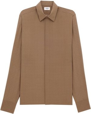 Saint Laurent Polka Dots Shirt - Brown