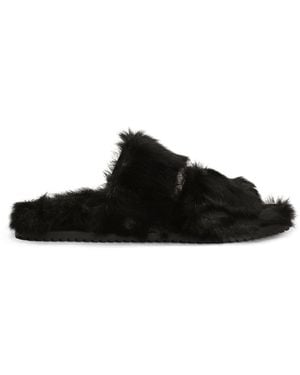 Dolce & Gabbana Kid Goat Sandals - Black