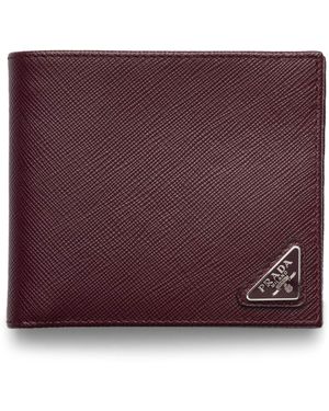Prada Saffiano Leather Wallet - Purple