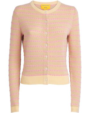 Guest In Residence Cashmere Pebble Stripe Jane Cardigan - Blue