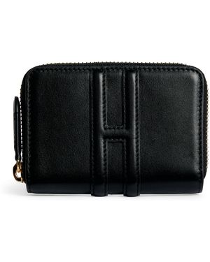 Harrods Leather Zip-Around Purse - Black