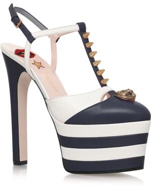 Gucci Angel Spike-embellished Leather Platform Sandals - Black