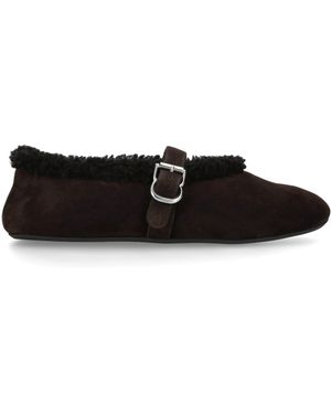 Alaïa Shearling Ballet Flats - Black