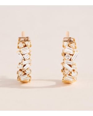 Suzanne Kalan And Diamond Classic Fireworks Hoop Earrings - Natural