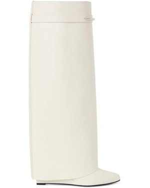 Givenchy Leather Shark Knee-High Boots - White