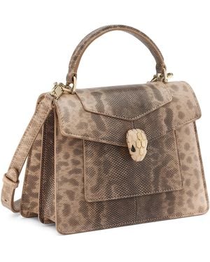 BVLGARI Small Leather Serpenti Forever Top-Handle Bag - Brown