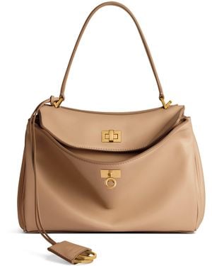 Balenciaga Leather Rodeo Top Handle Bag - Natural