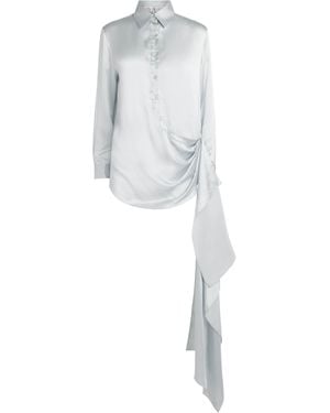 Abadia Scarf Drape Shirt - White