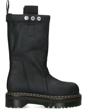 Rick Owens X Dr. Martens Nubuck Quad Sole Ankle Boots - Black