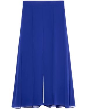 Marina Rinaldi Crepe Georgette Wide-Leg Trousers - Blue