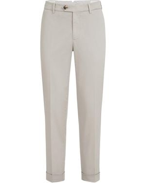 Brunello Cucinelli Stretch-Cotton Gabardine Pants - Gray