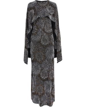 Rabanne Sequinned Cape Gown - Grey