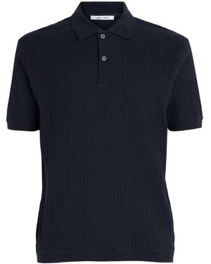 Samsøe & Samsøe Organic Cotton Rib-Kit Sajase Polo Shirt - Blue