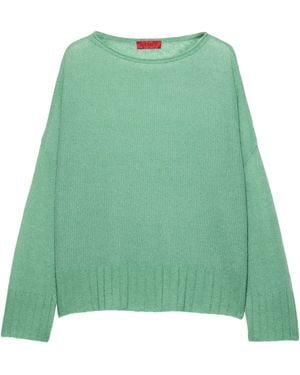 MAX&Co. Wool-Blend Boat-Neck Sweater - Green