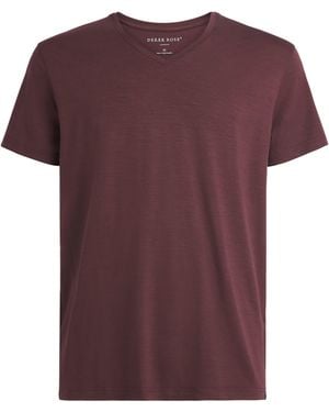Derek Rose Basel V-Neck Lounge T-Shirt - Purple