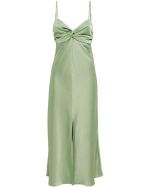 Claudie Pierlot Satin Sleeveless Midi Dress - Green
