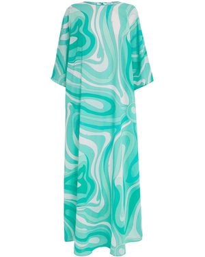PUCCI Cotton Marmo Maxi Dress - Blue