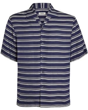Sandro Stripe Short-Sleeve Shirt - Blue