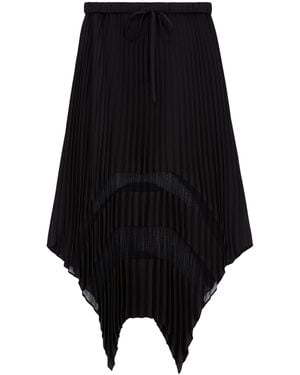 The Kooples Pleated Midi Skirt - Black