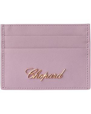 Chopard Small Leather Classic Card Holder - Purple