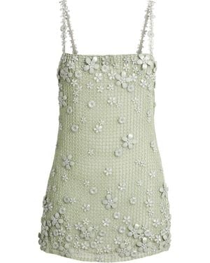 Cult Gaia Silk Florabelle Embellished Mini Dress - Green